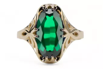 Aur galben 14K Smarald Inel Stil Vintage vrc082y